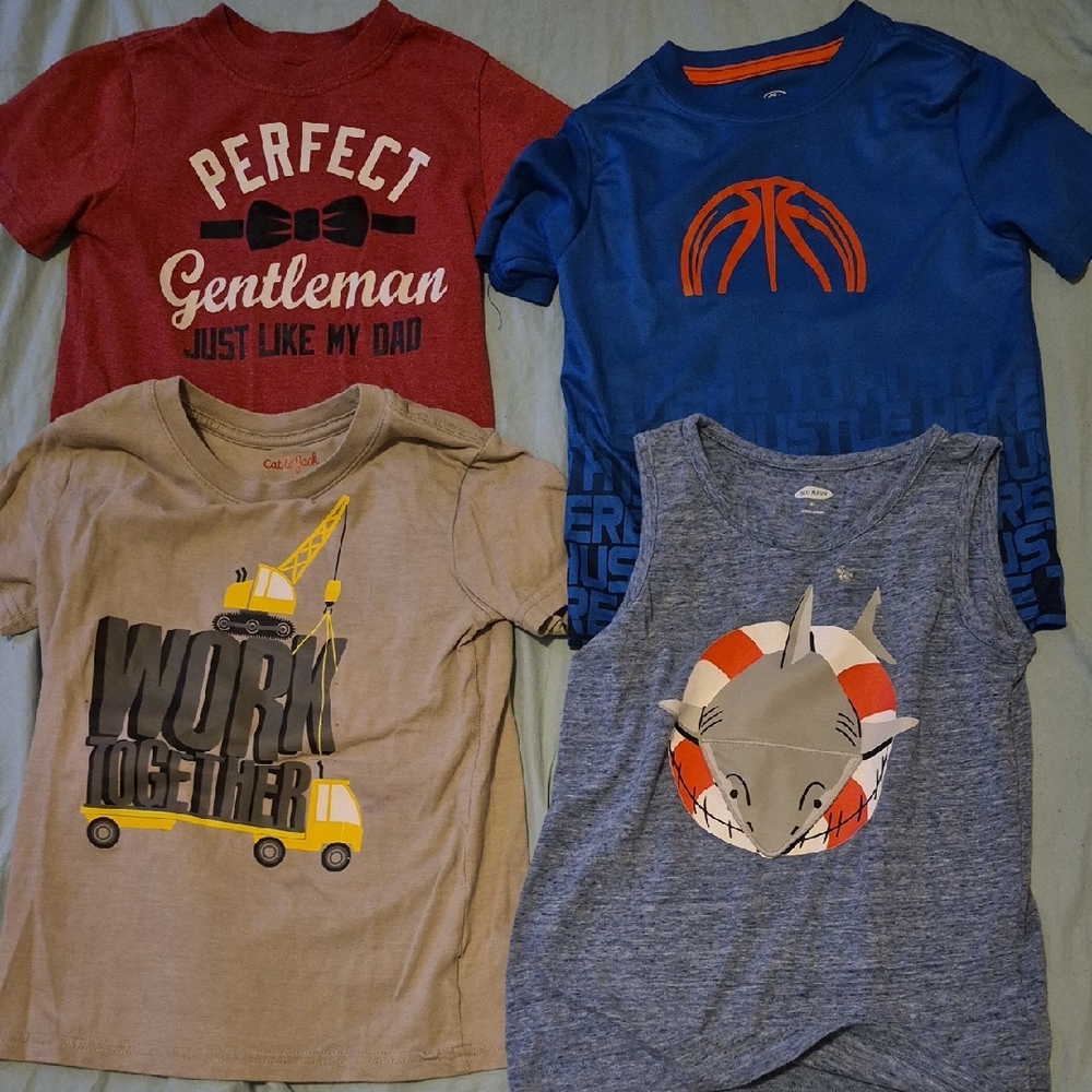 Set Of 4 Kids T-Shirts. Size 5T.